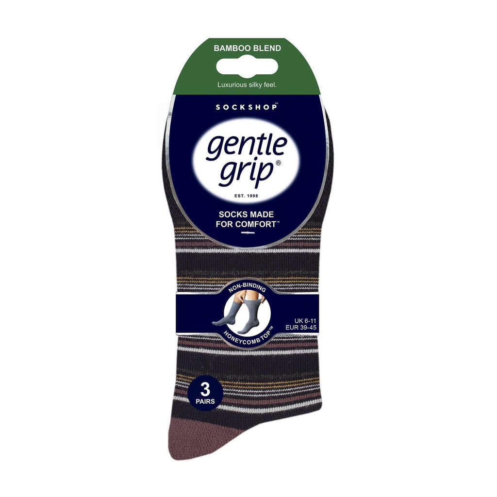 Sock Snob 6 Pack Mens Non Elastic Loose Top Bamboo Socks