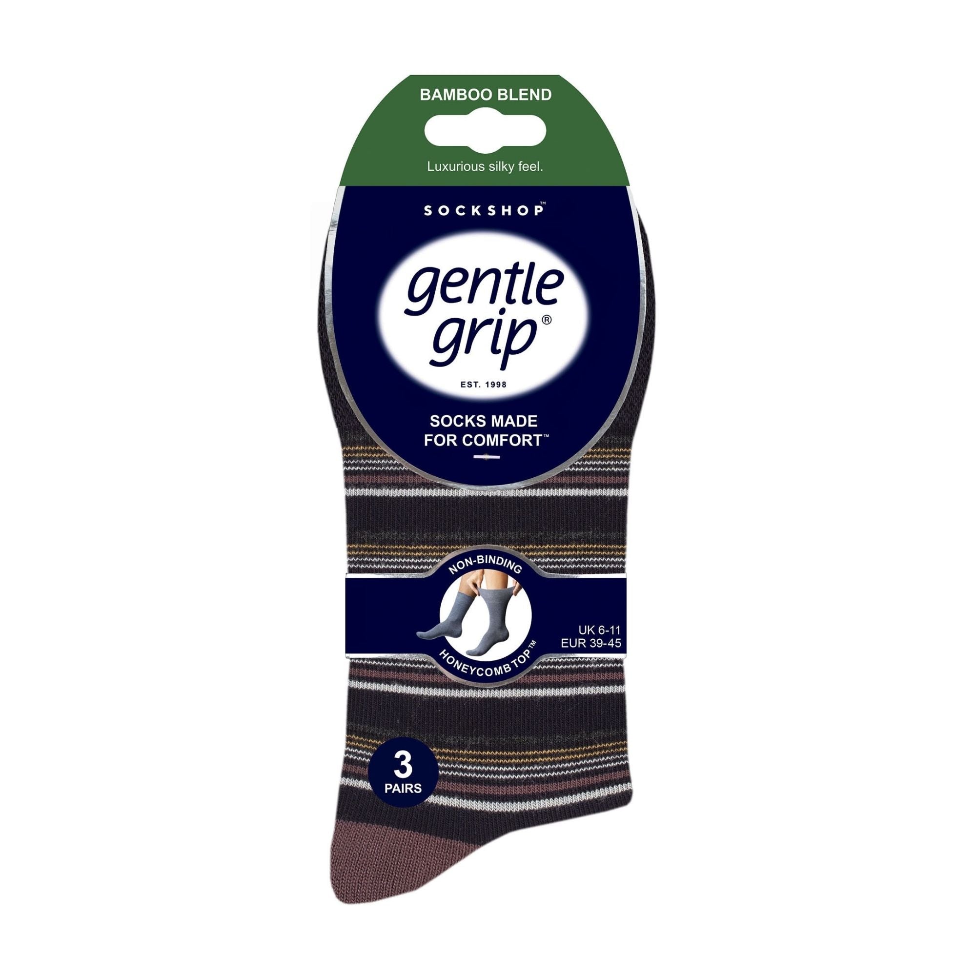 Sock Snob 6 Pack Mens Non Elastic Loose Top Bamboo Socks