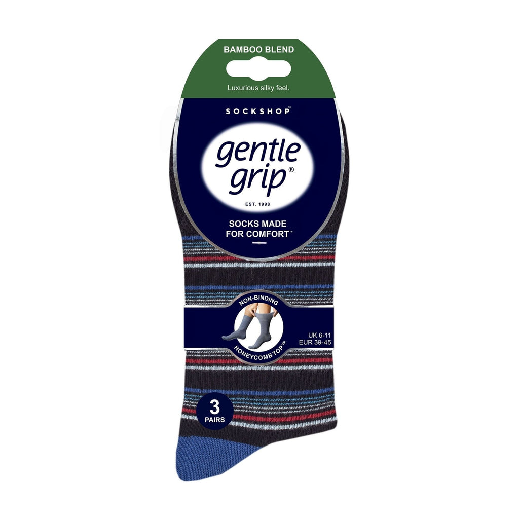 Sock Snob 6 Pack Mens Non Elastic Loose Top Bamboo Socks