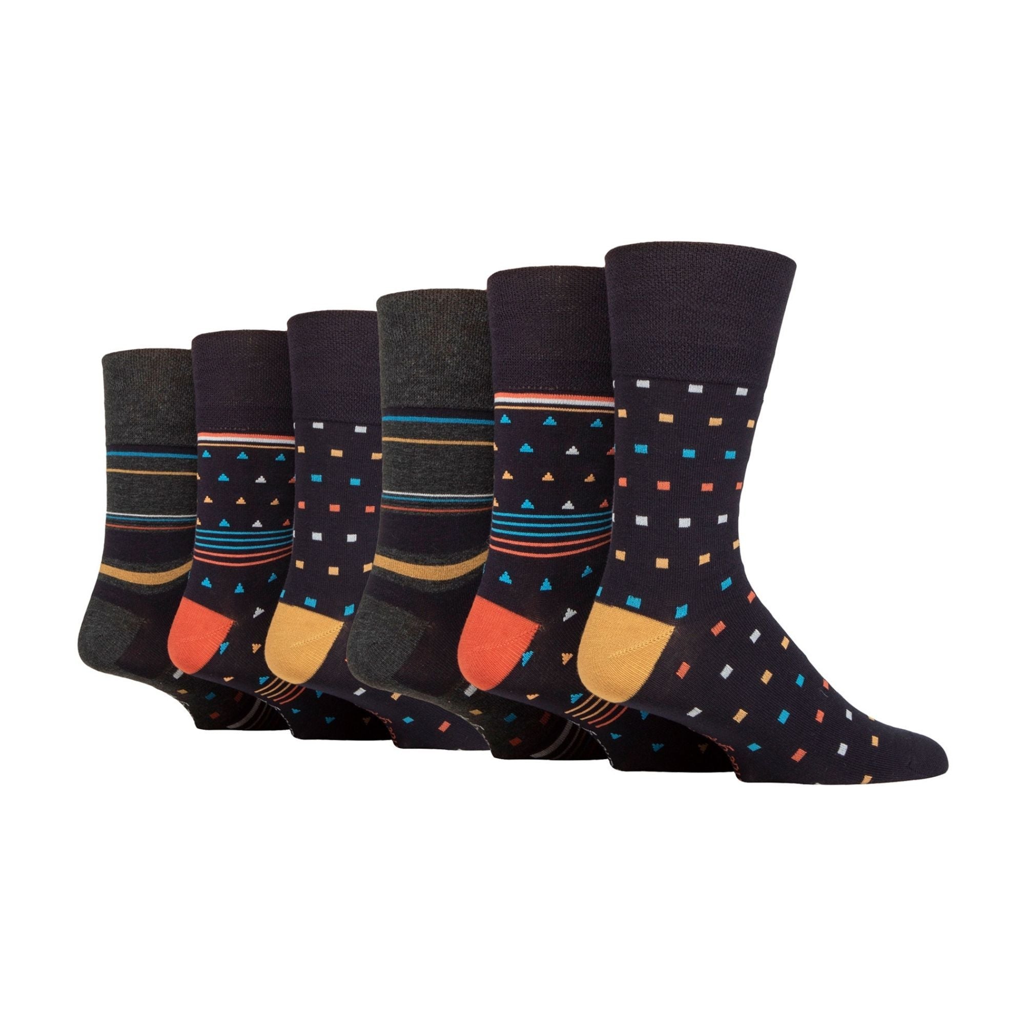 Sock Snob 6 Pack Mens Non Elastic Loose Top Bamboo Socks