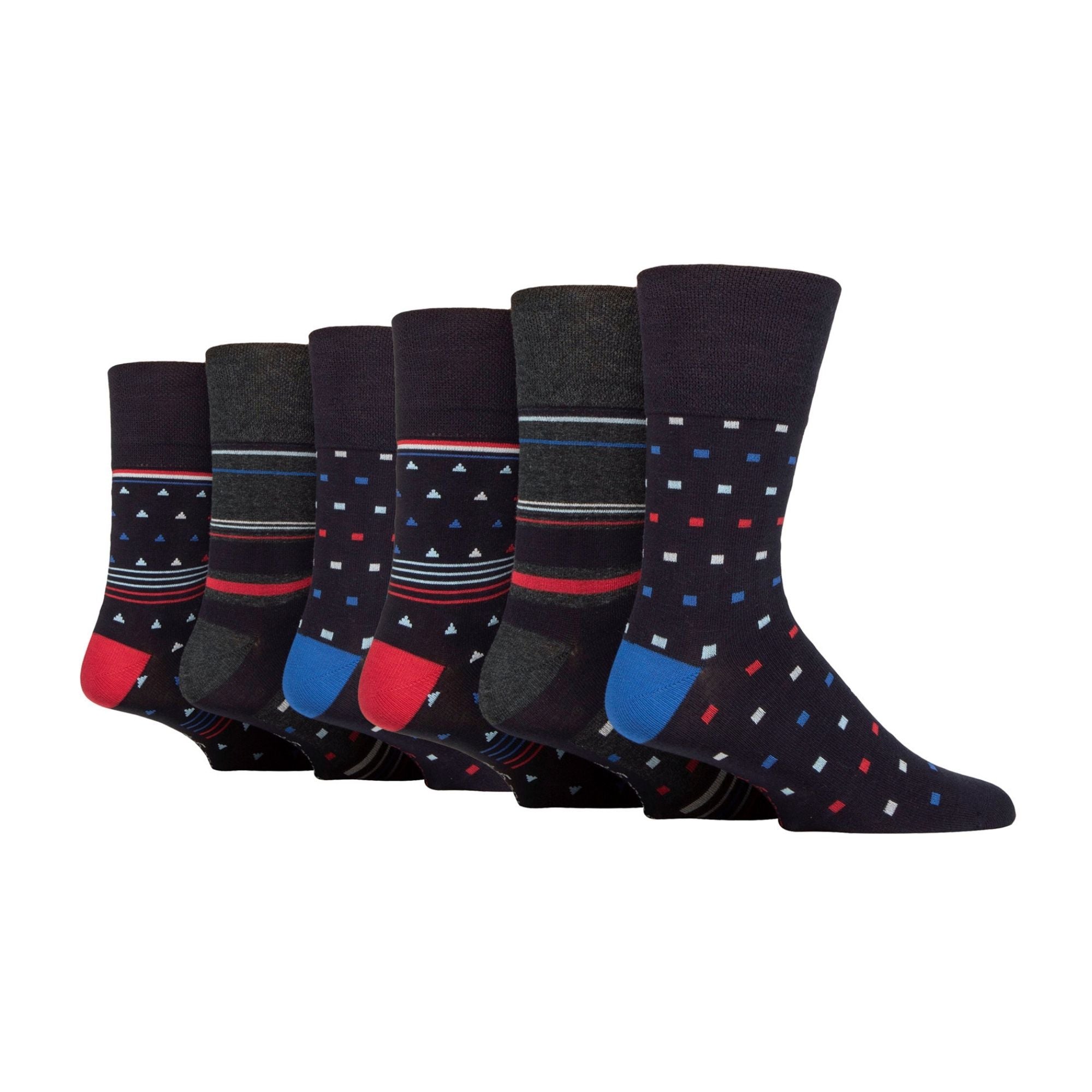 Sock Snob 6 Pack Mens Non Elastic Loose Top Bamboo Socks