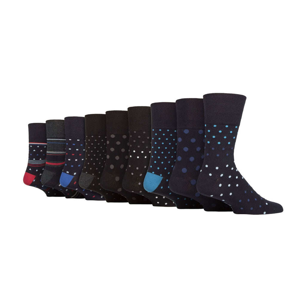 Gentle Grip 9 Pack Mens Soft Breathable Bamboo Non Elastic Dress Socks