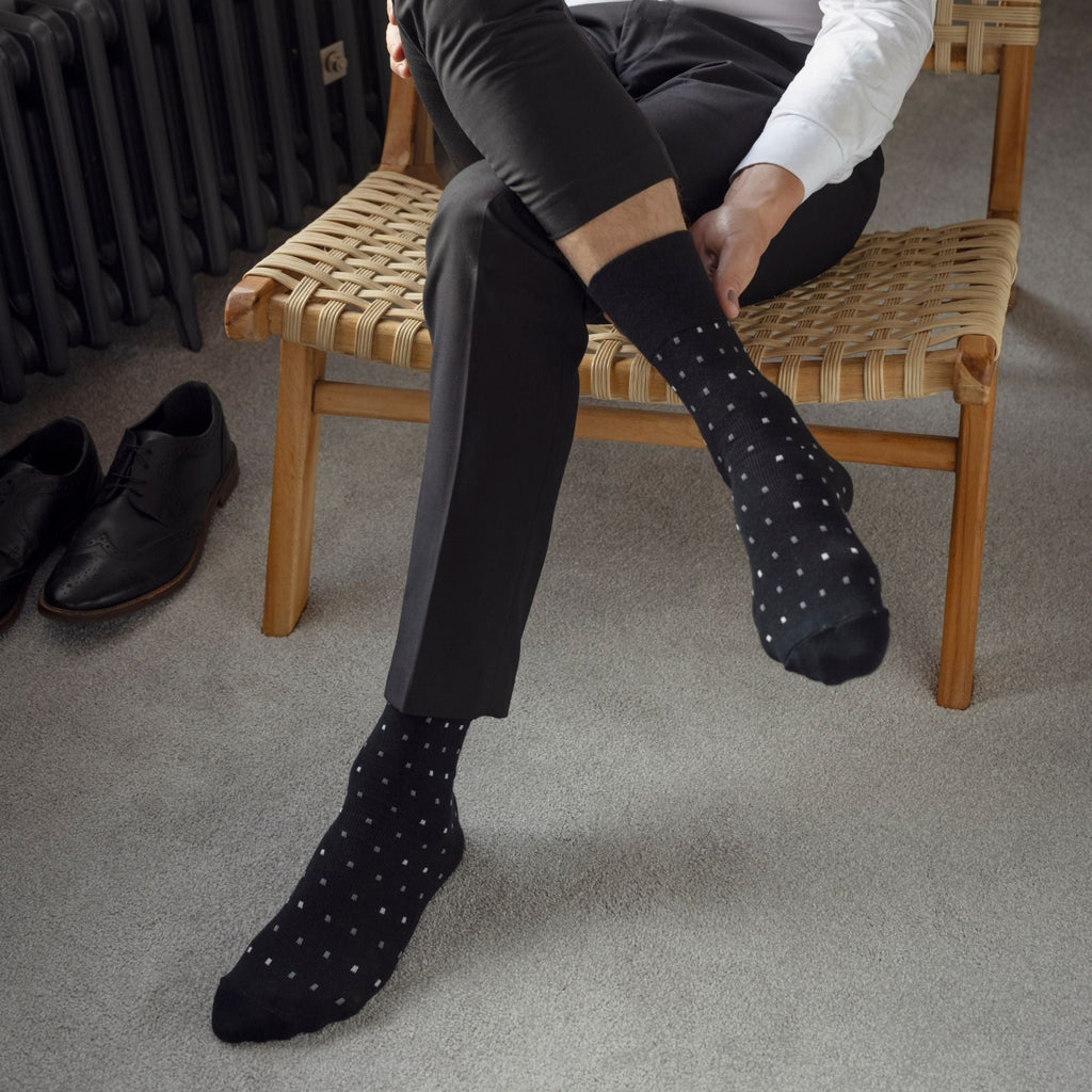 Sock Snob 6 Pack Mens Non Elastic Loose Top Bamboo Socks