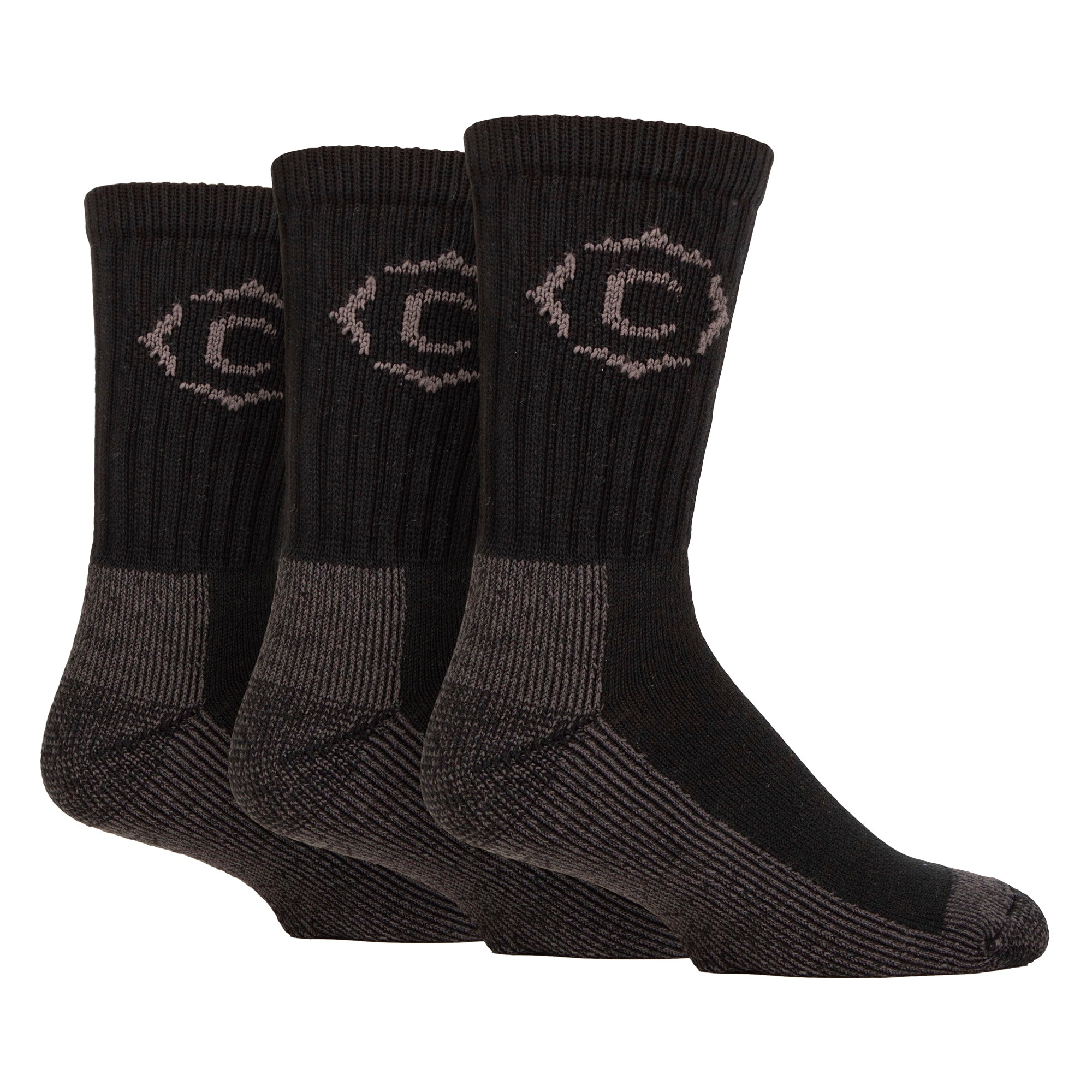 Country Pursuit Mens Heavy Duty Durable Cushioned Hiking Socks with Reinforced Heel and Toe