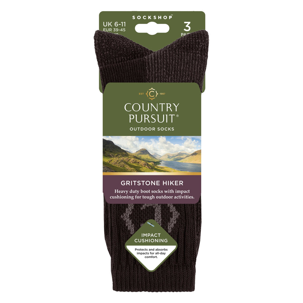 Country Pursuit Mens Heavy Duty Durable Cushioned Hiking Socks with Reinforced Heel and Toe