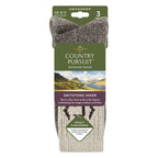 Country Pursuit Mens Heavy Duty Durable Cushioned Hiking Socks with Reinforced Heel and Toe