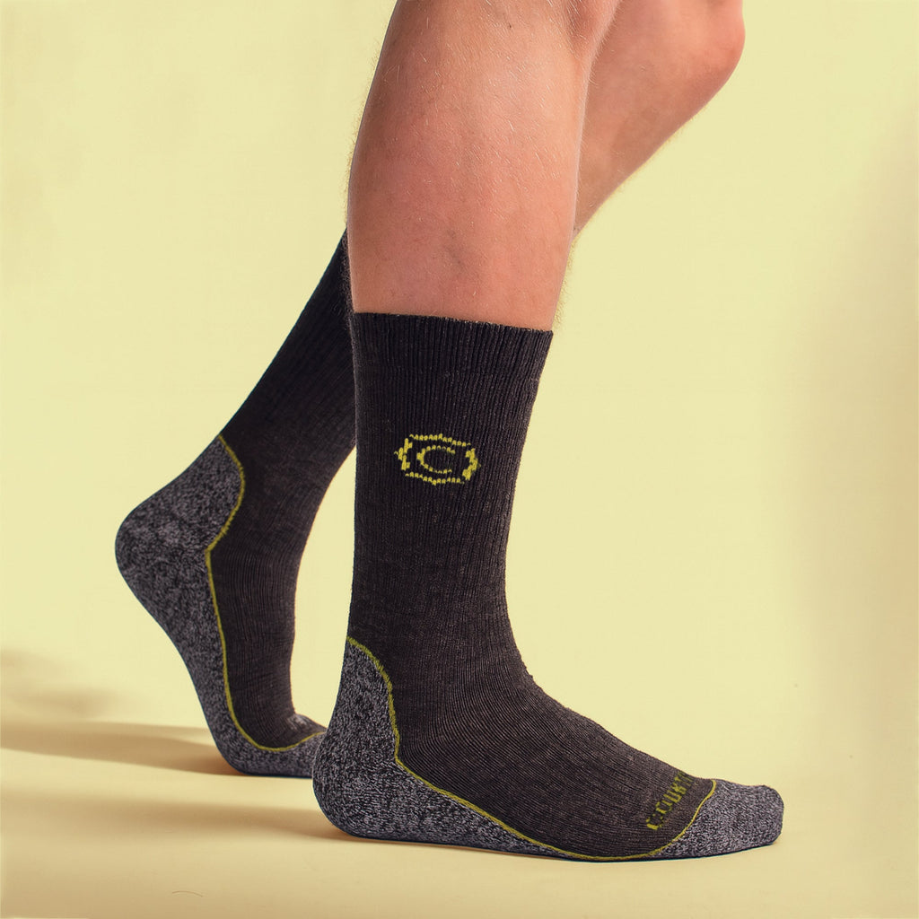 Country Pursuit Mens Wool Blend Cushioned Walker Socks for Hiking and Outdoor Comfort