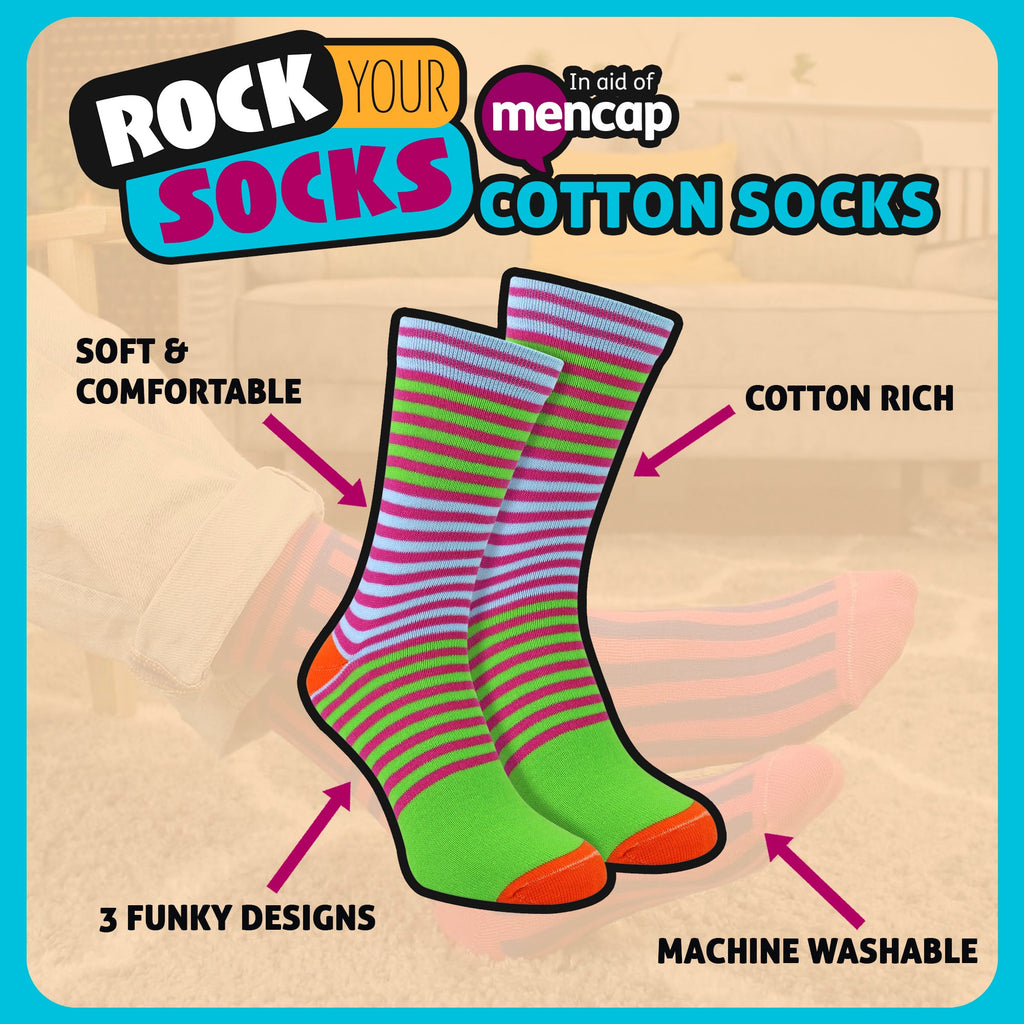 Sock Snob 1 Pair Mencap One of a Kind Rock Your Socks