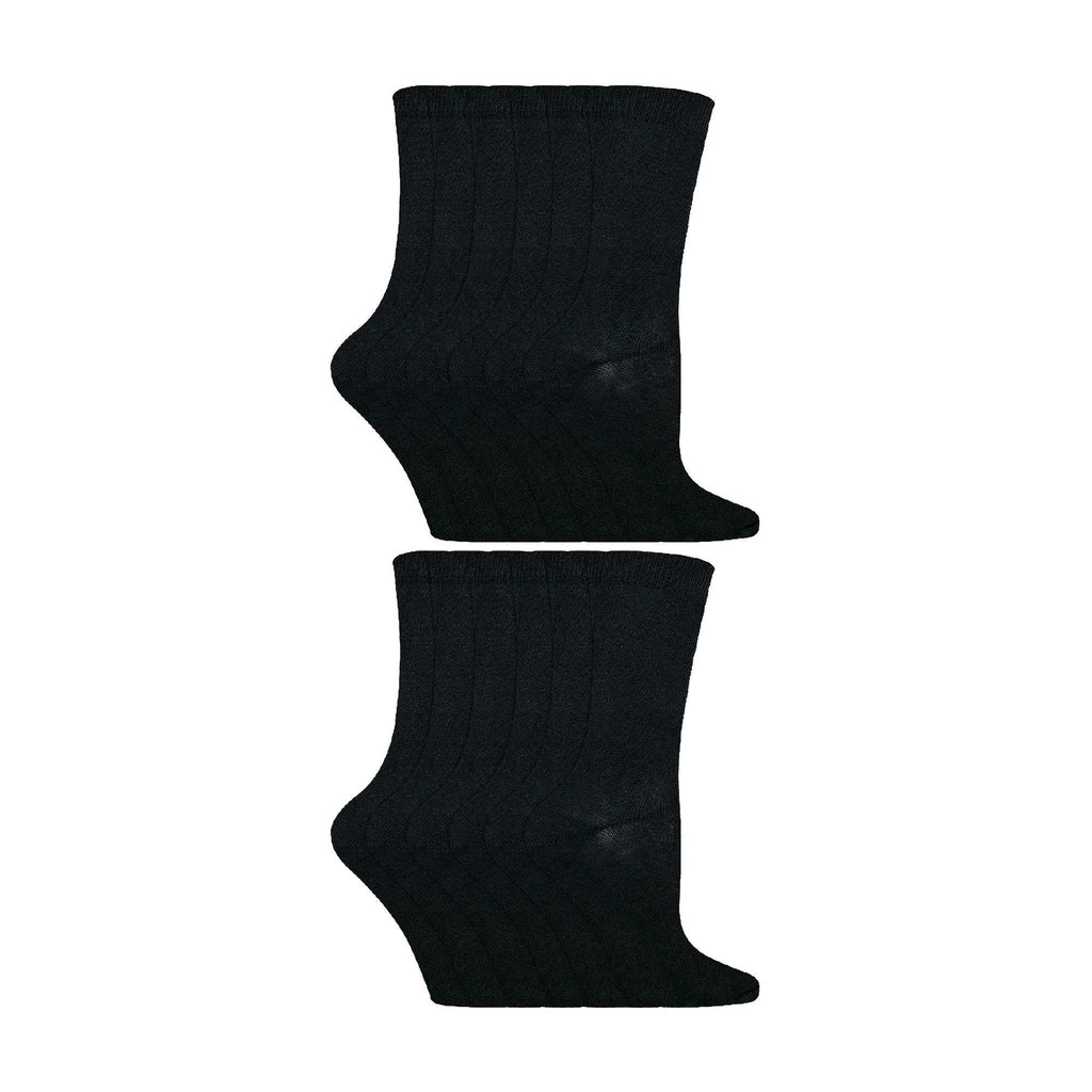 Sock Snob 12 Pair Kids Breathable Bamboo Plain Socks for School