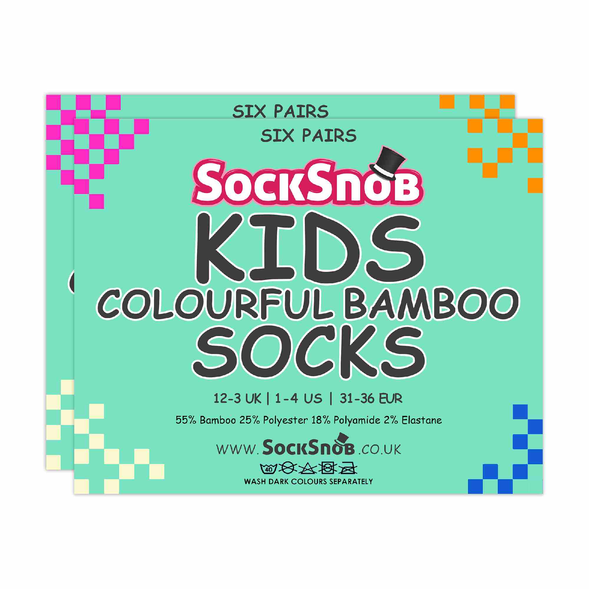 Sock Snob 12 Pair Kids Breathable Bamboo Plain Socks for School