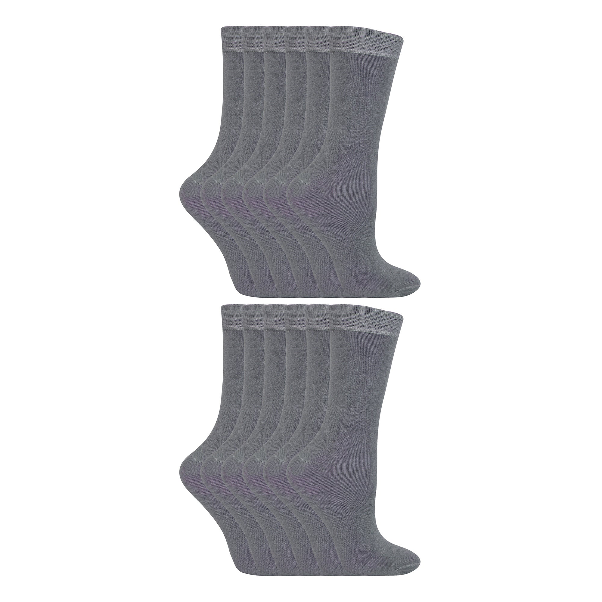Sock Snob 12 Pair Kids Breathable Bamboo Plain Socks for School