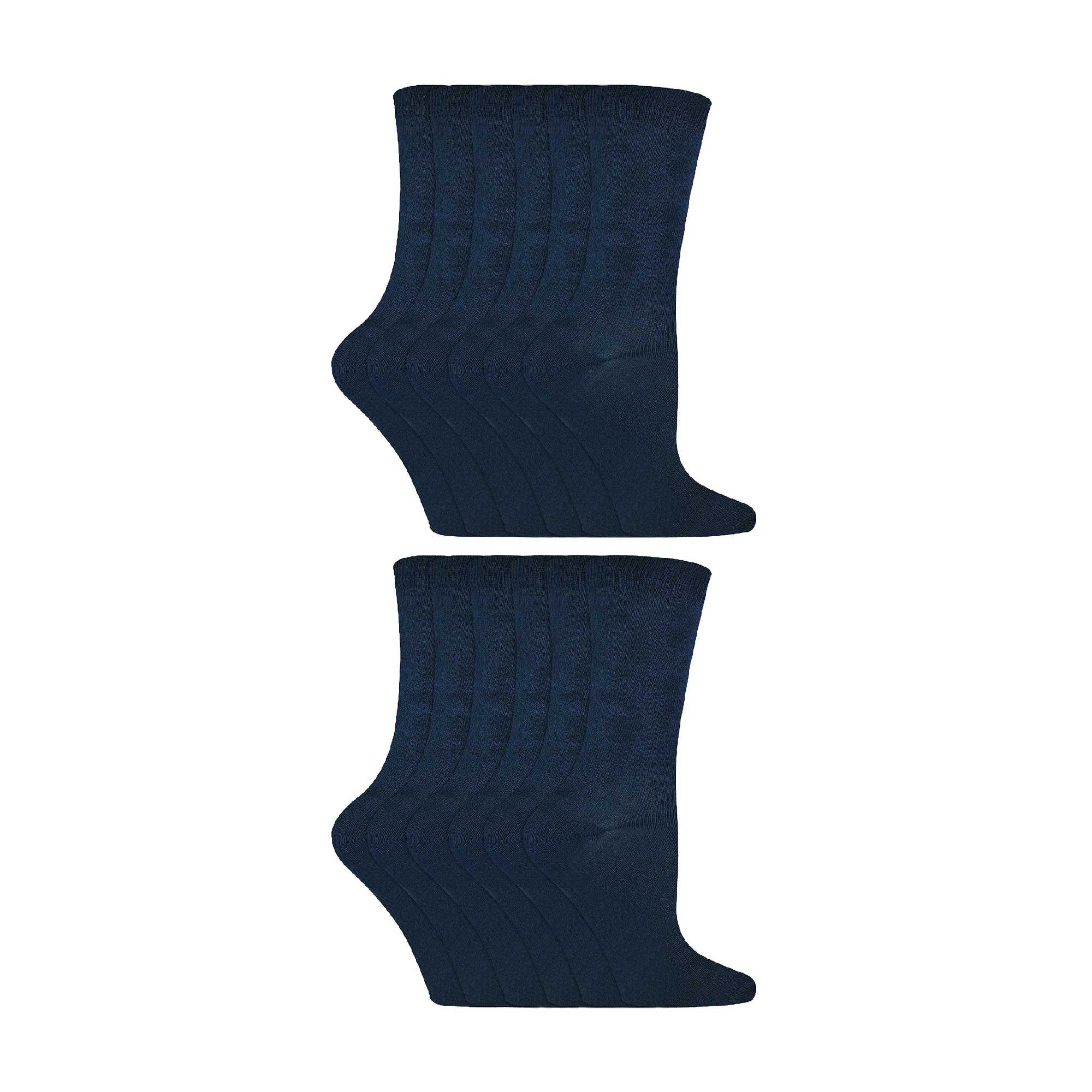 Sock Snob 12 Pair Kids Breathable Bamboo Plain Socks for School