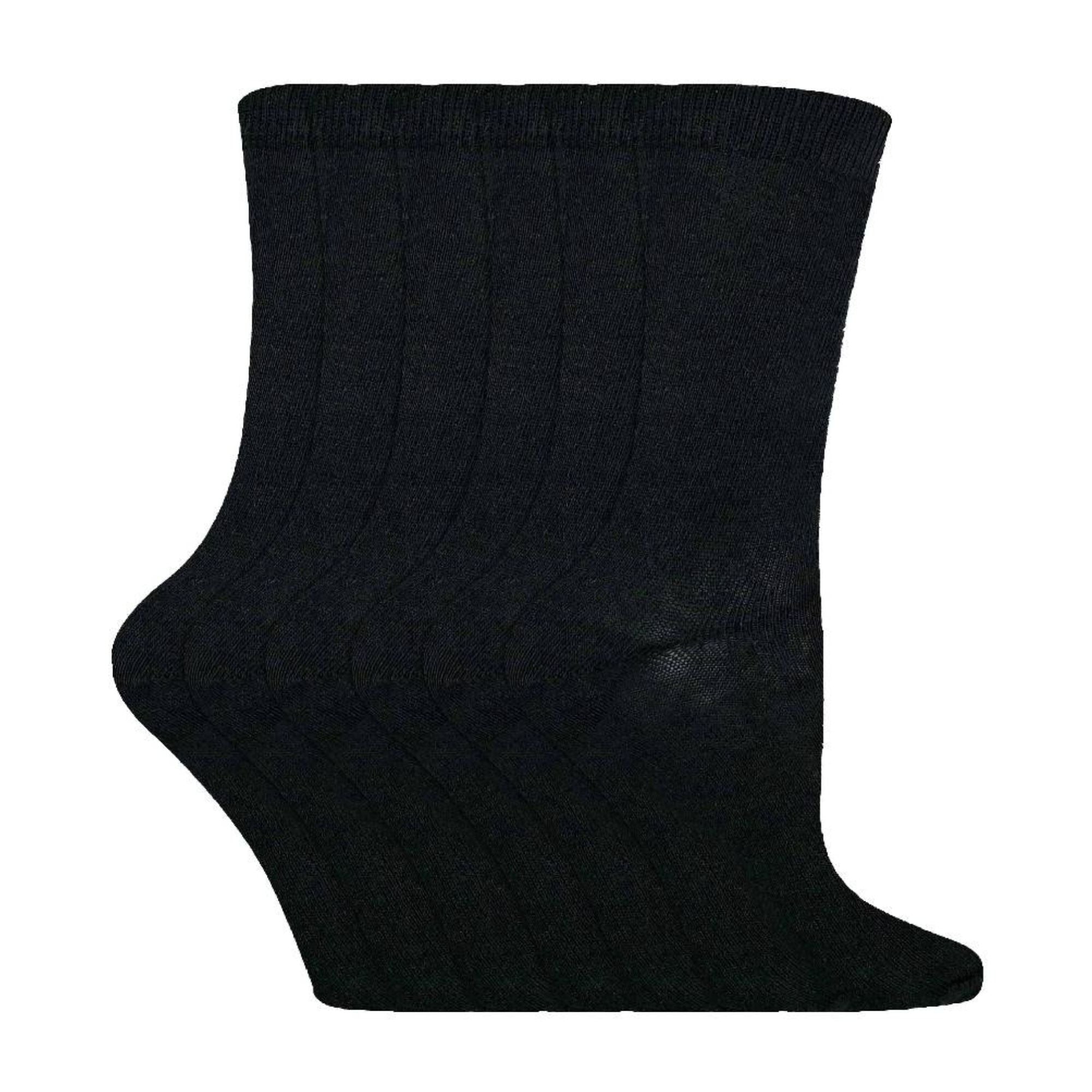 Sock Snob 6 Pack Kids Plain Solid Coloured Cotton Socks