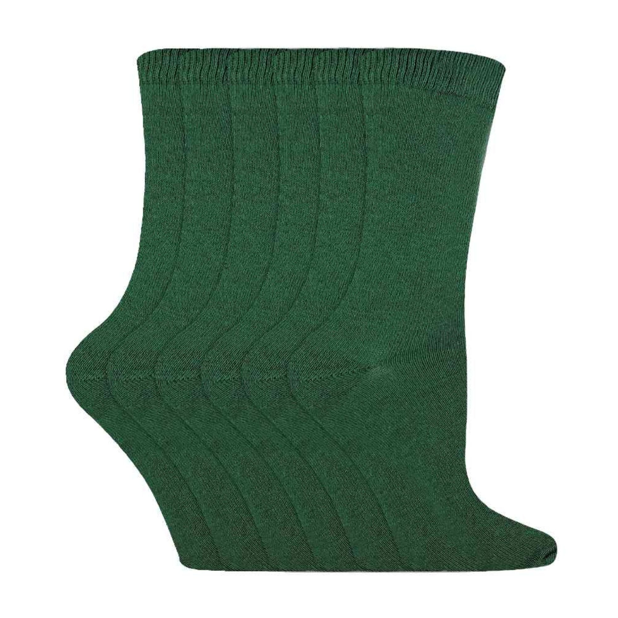 Sock Snob 6 Pack Kids Plain Solid Coloured Cotton Socks