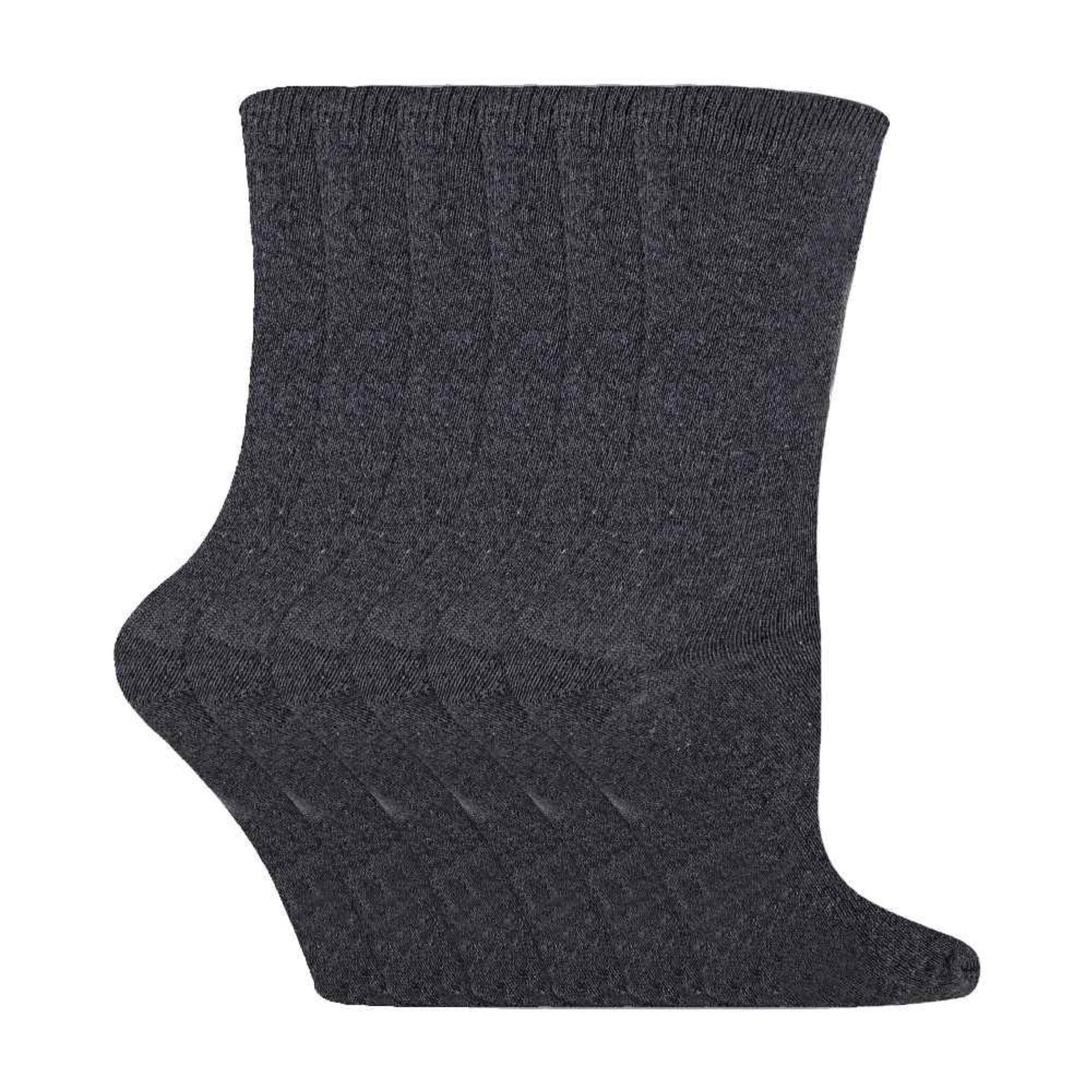 Sock Snob 6 Pack Kids Plain Solid Coloured Cotton Socks