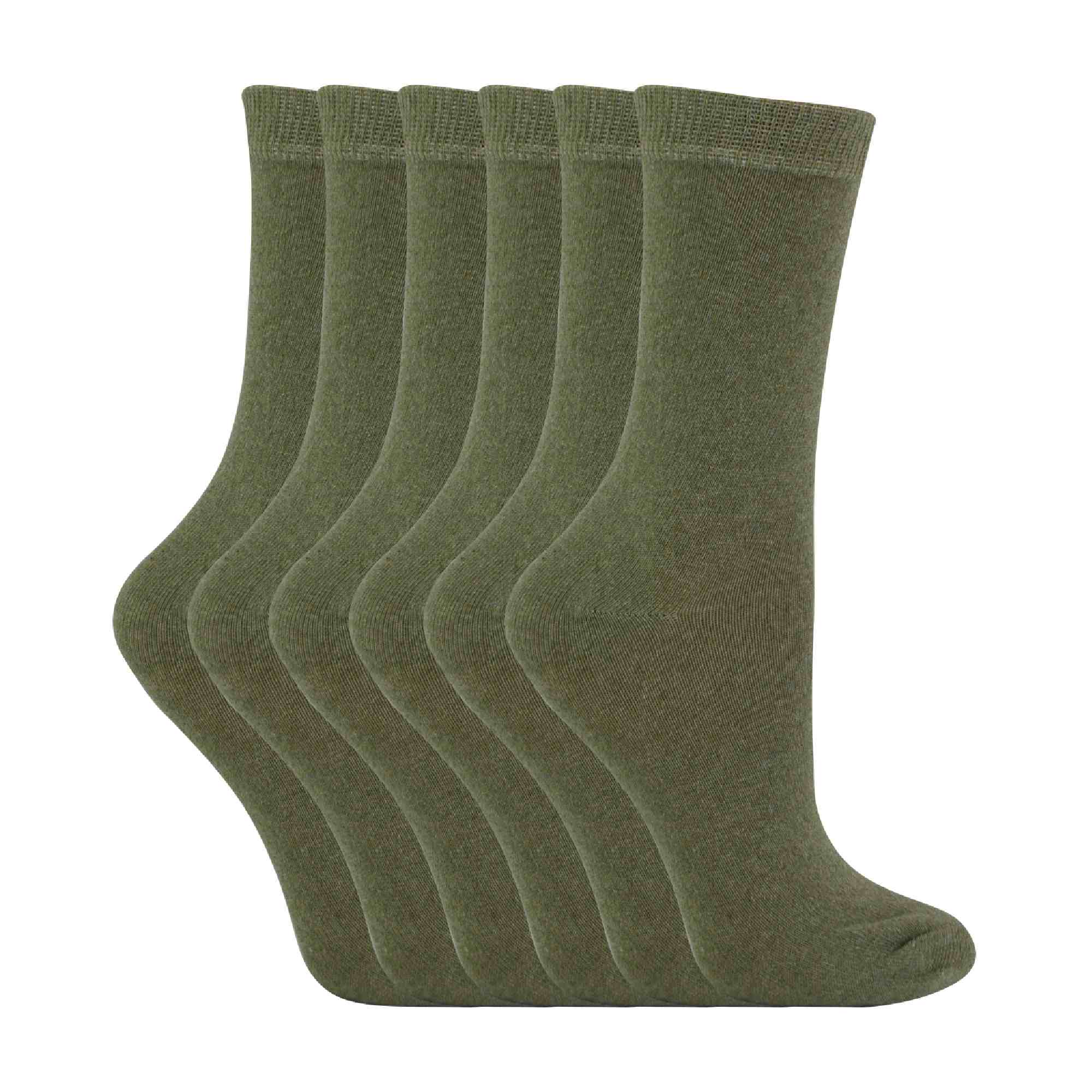 Sock Snob 6 Pack Kids Plain Solid Coloured Cotton Socks