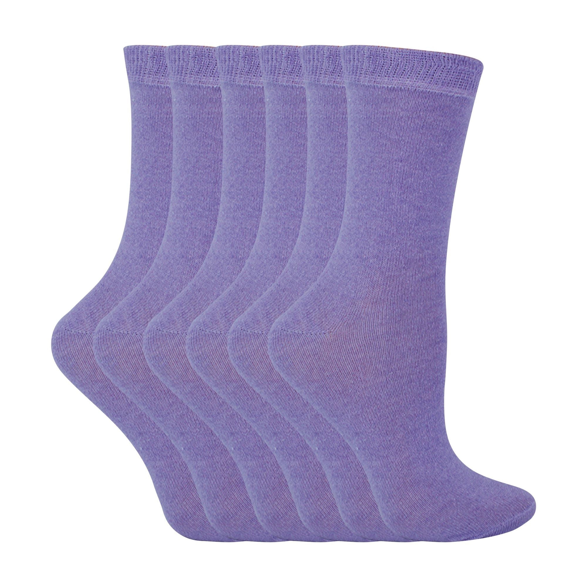 Sock Snob 6 Pack Kids Plain Solid Coloured Cotton Socks