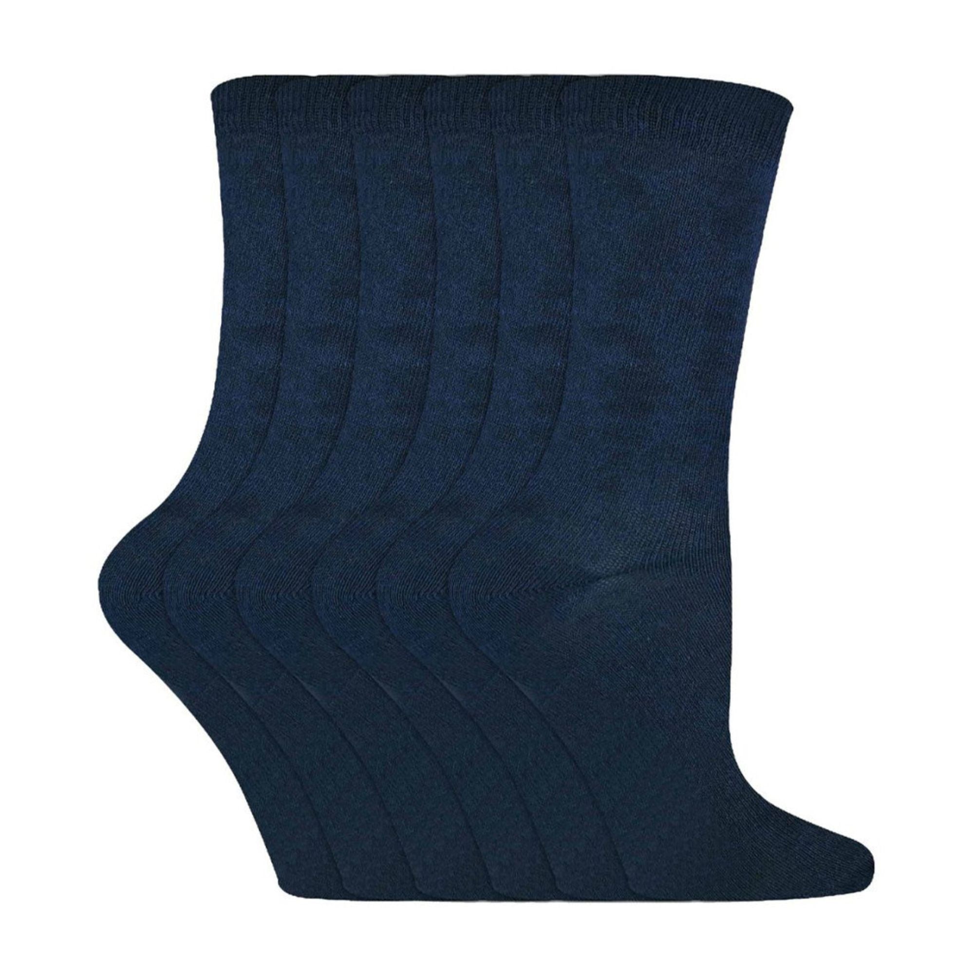 Sock Snob 6 Pack Kids Plain Solid Coloured Cotton Socks
