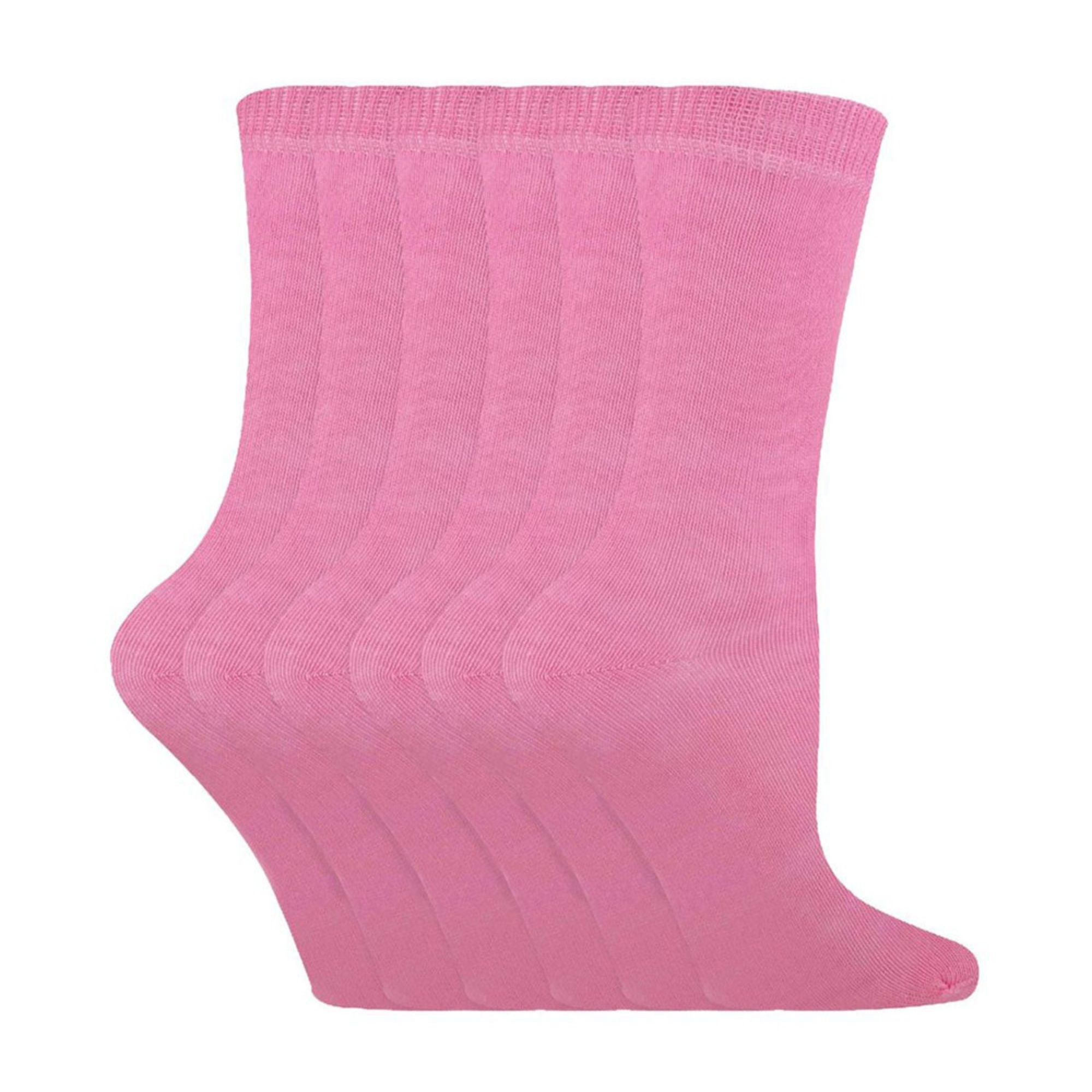 Sock Snob 6 Pack Kids Plain Solid Coloured Cotton Socks