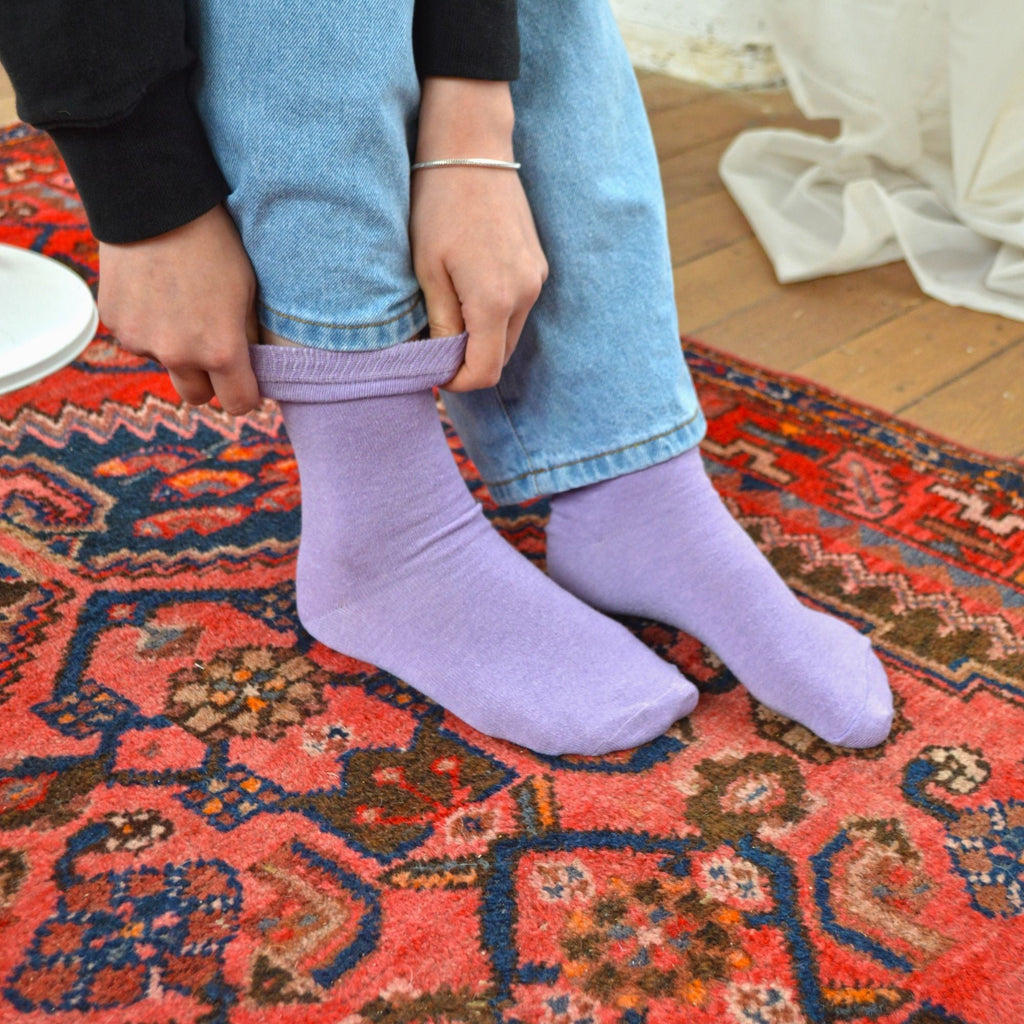 Sock Snob 6 Pack Kids Plain Solid Coloured Cotton Socks