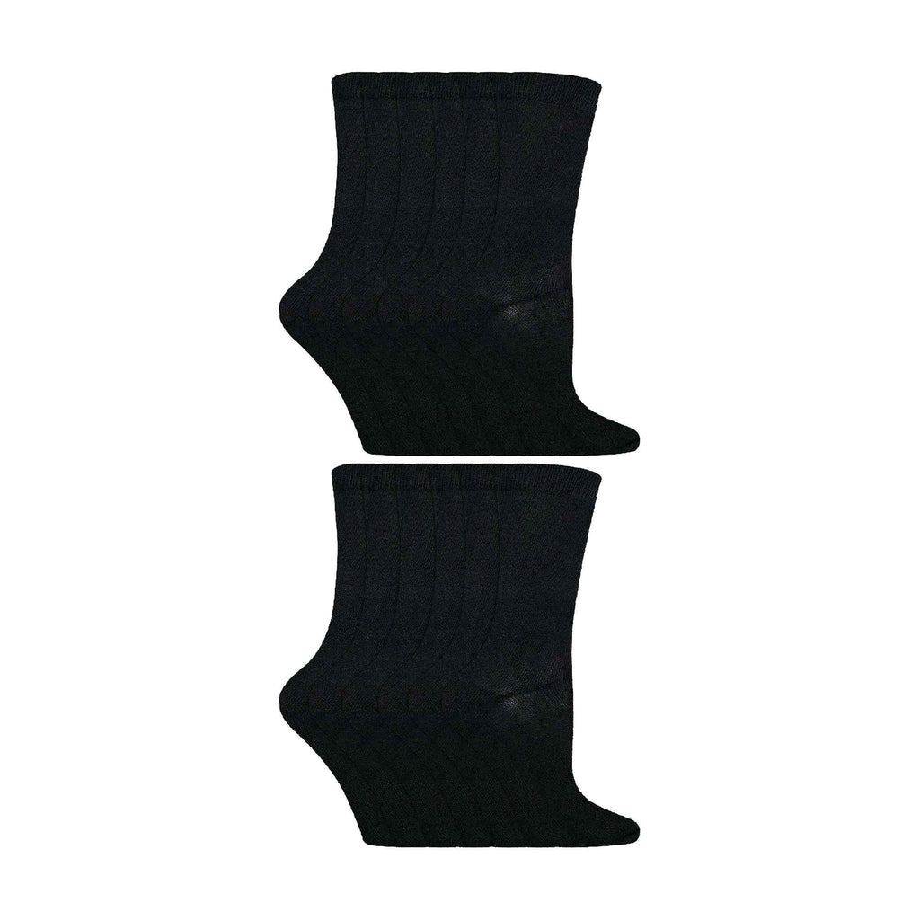 Sock Snob 12 Pair Kids Soft Cotton Colourful Casual Plain Dress Socks