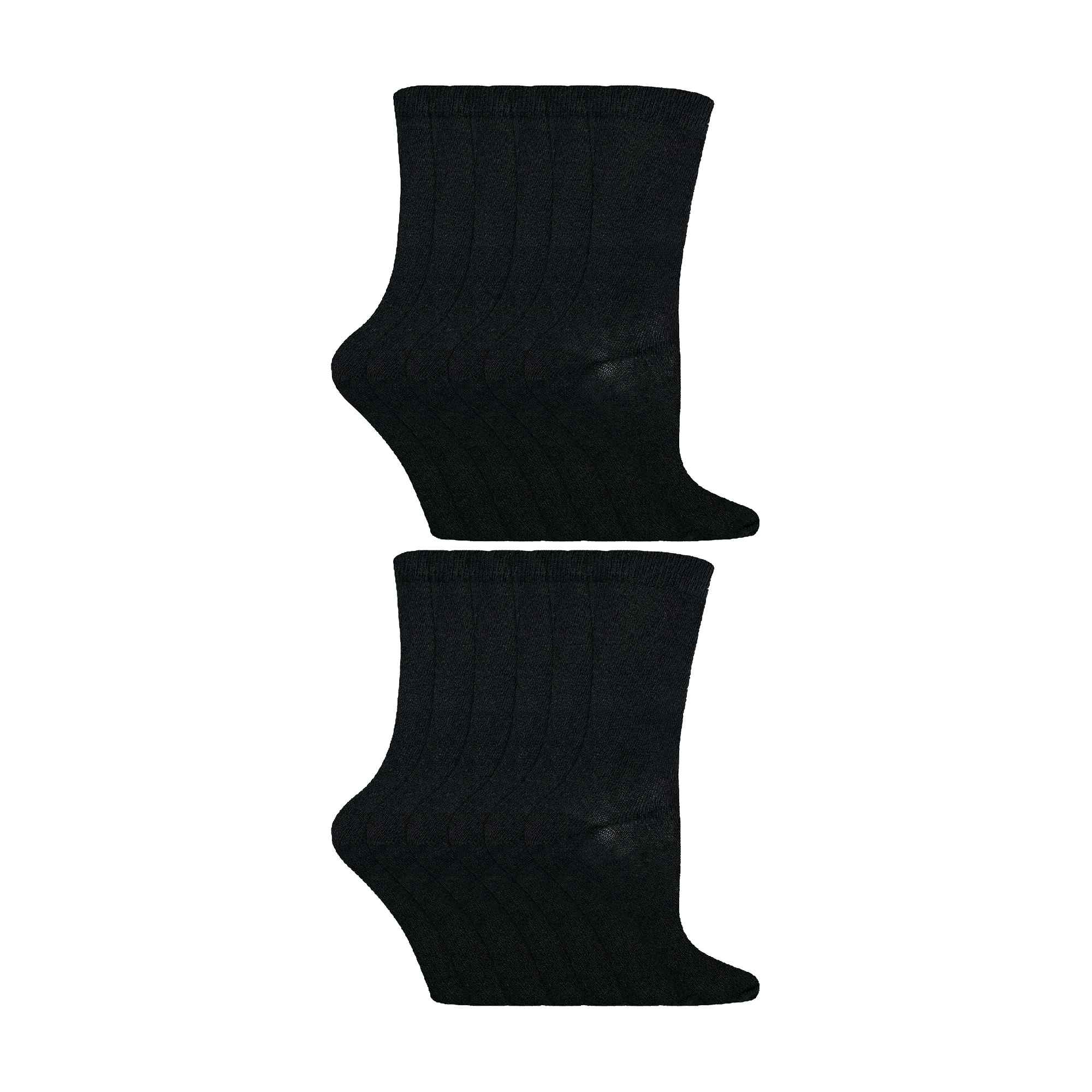 Sock Snob 12 Pair Kids Soft Cotton Colourful Casual Plain Dress Socks