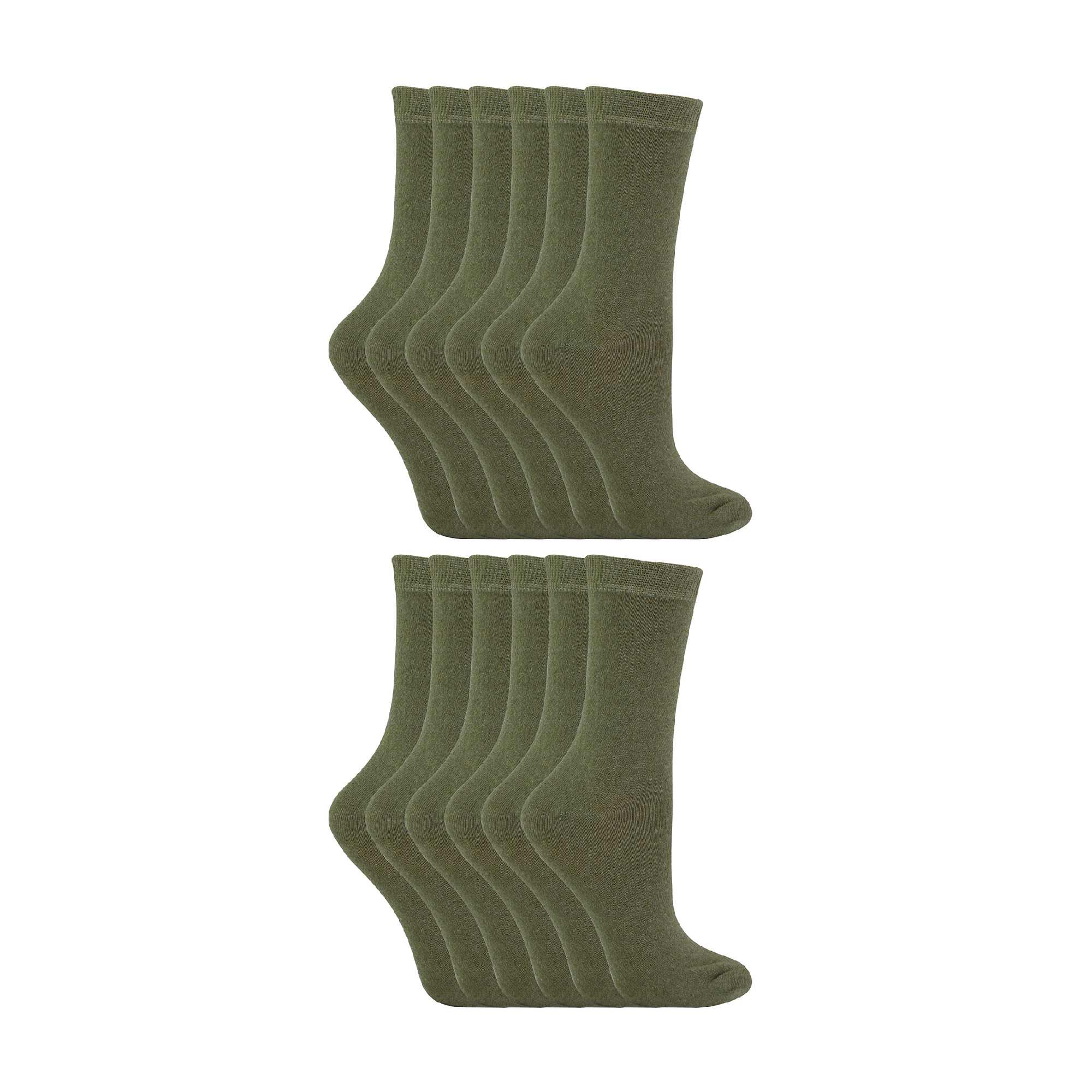 Sock Snob 12 Pair Kids Soft Cotton Colourful Casual Plain Dress Socks