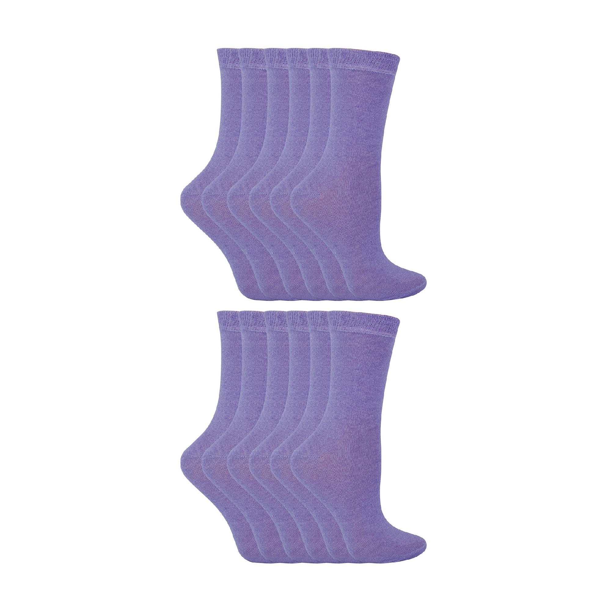 Sock Snob 12 Pair Kids Soft Cotton Colourful Casual Plain Dress Socks