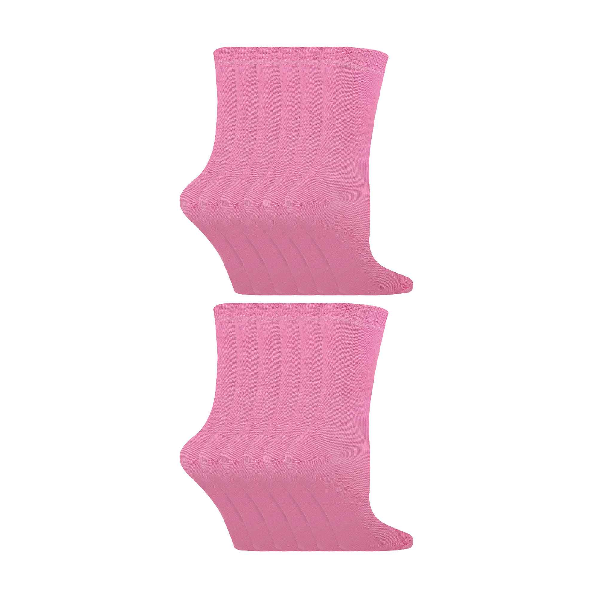 Sock Snob 12 Pair Kids Soft Cotton Colourful Casual Plain Dress Socks