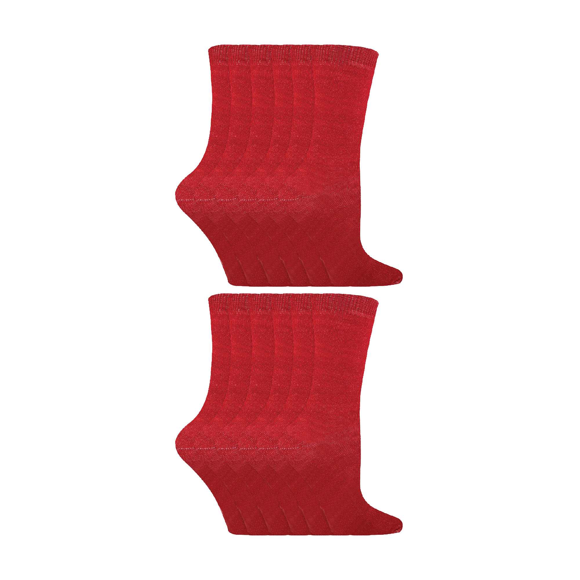 Sock Snob 12 Pair Kids Soft Cotton Colourful Casual Plain Dress Socks