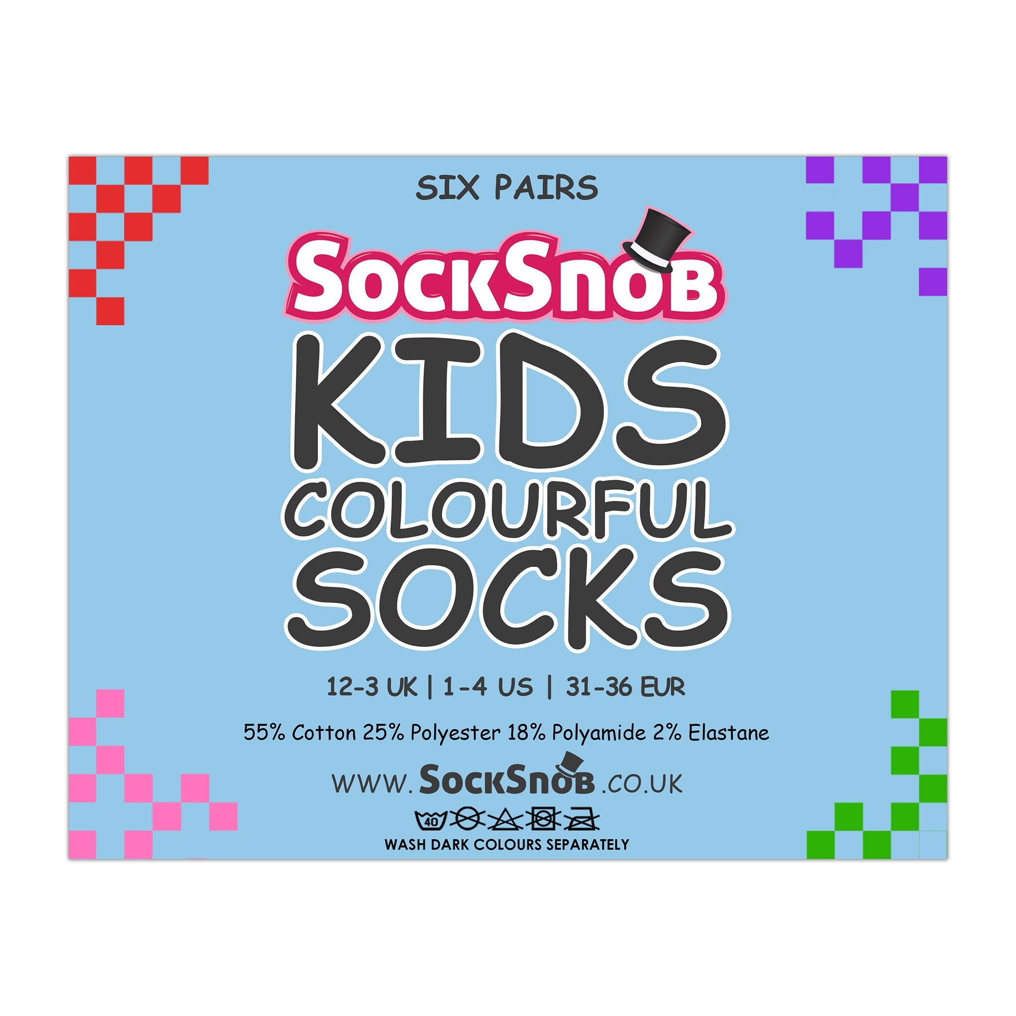 Sock Snob Multipack of Kids Cotton Rich Socks