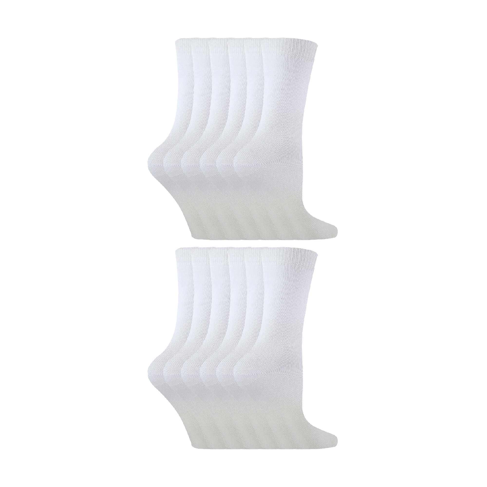 Sock Snob 12 Pair Kids Soft Cotton Colourful Casual Plain Dress Socks