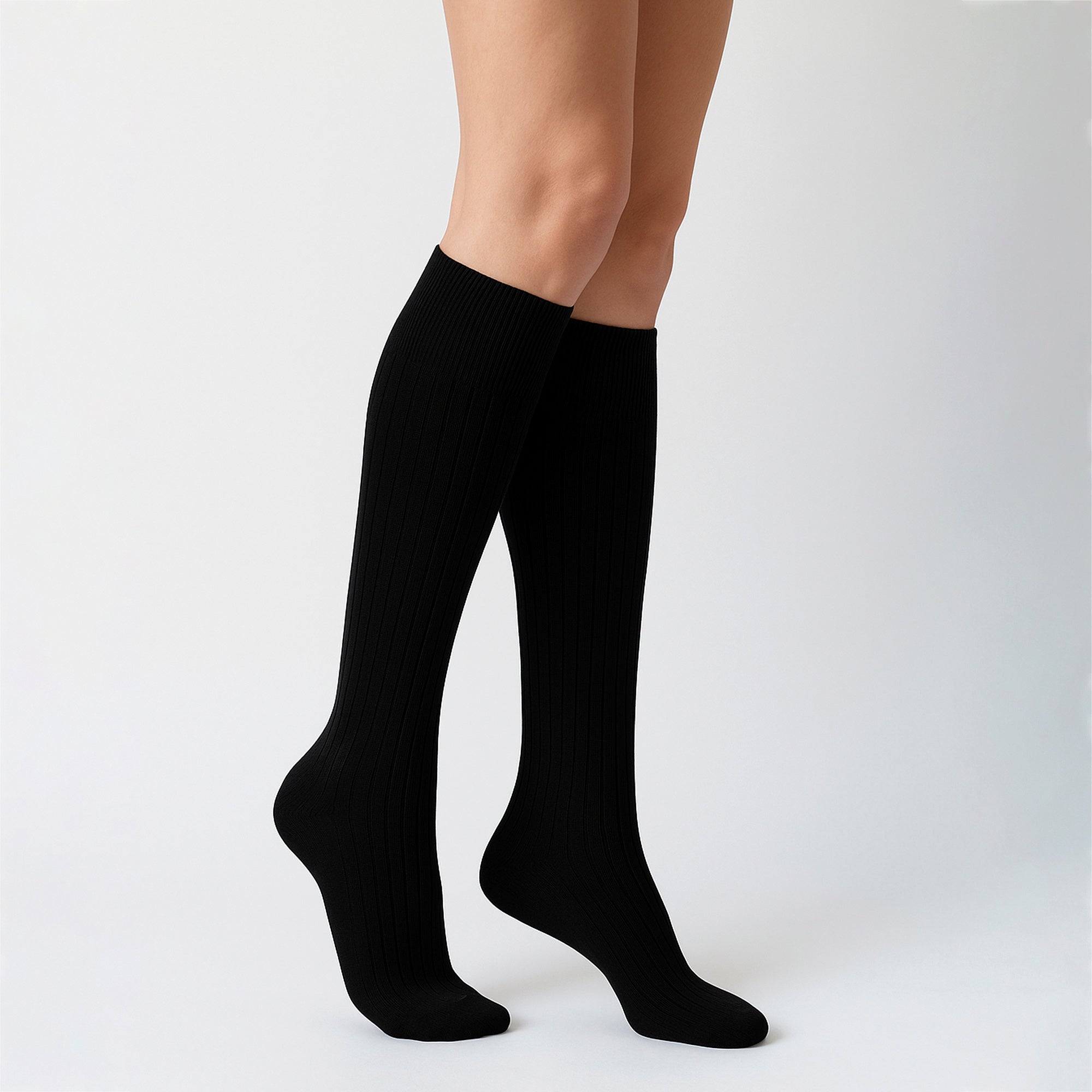 Sock Snob 6 Pairs Womens 100% Cotton Knee High Socks