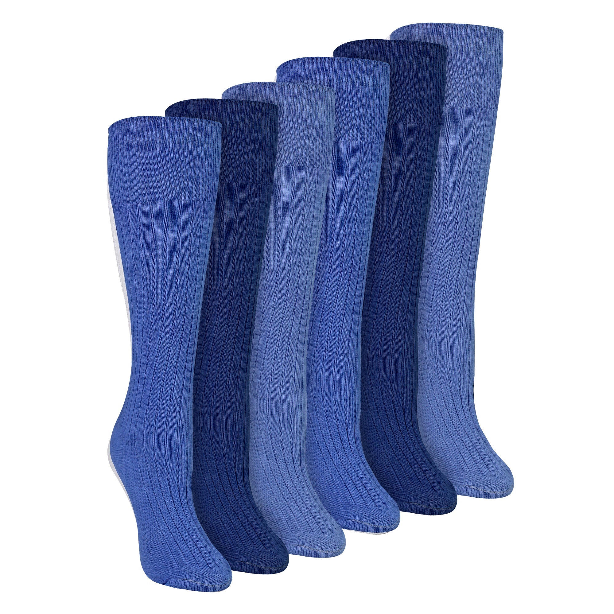 Sock Snob 6 Pairs Womens 100% Cotton Knee High Socks
