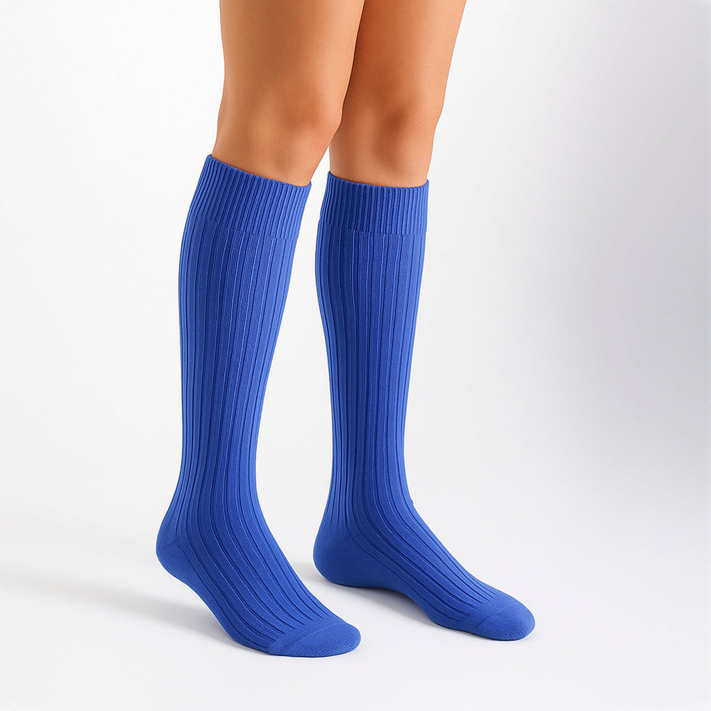 Sock Snob 6 Pairs Womens 100% Cotton Knee High Socks