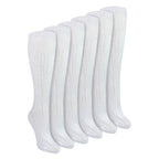 Sock Snob 6 Pairs Womens 100% Cotton Knee High Socks