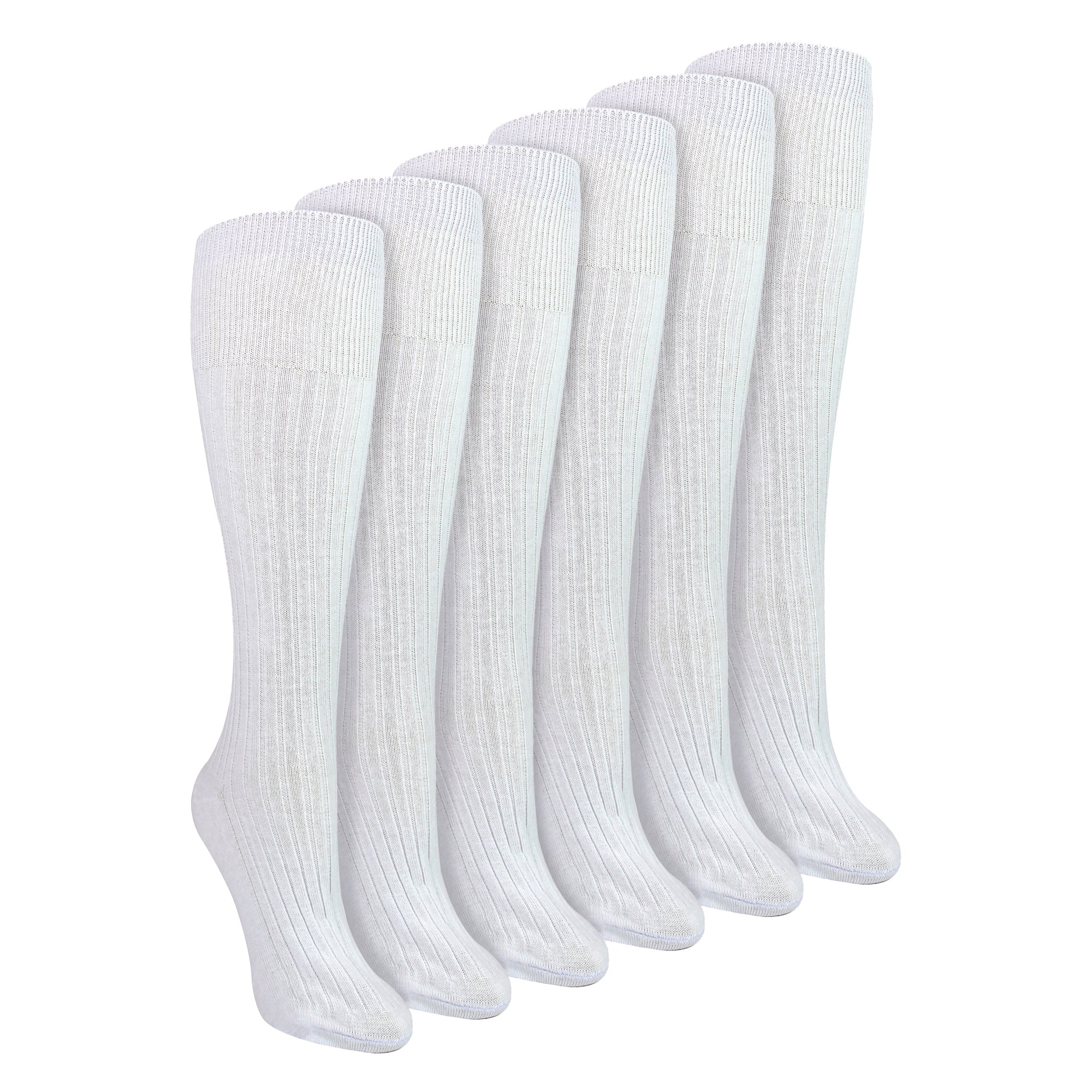 Sock Snob 6 Pairs Womens 100% Cotton Knee High Socks