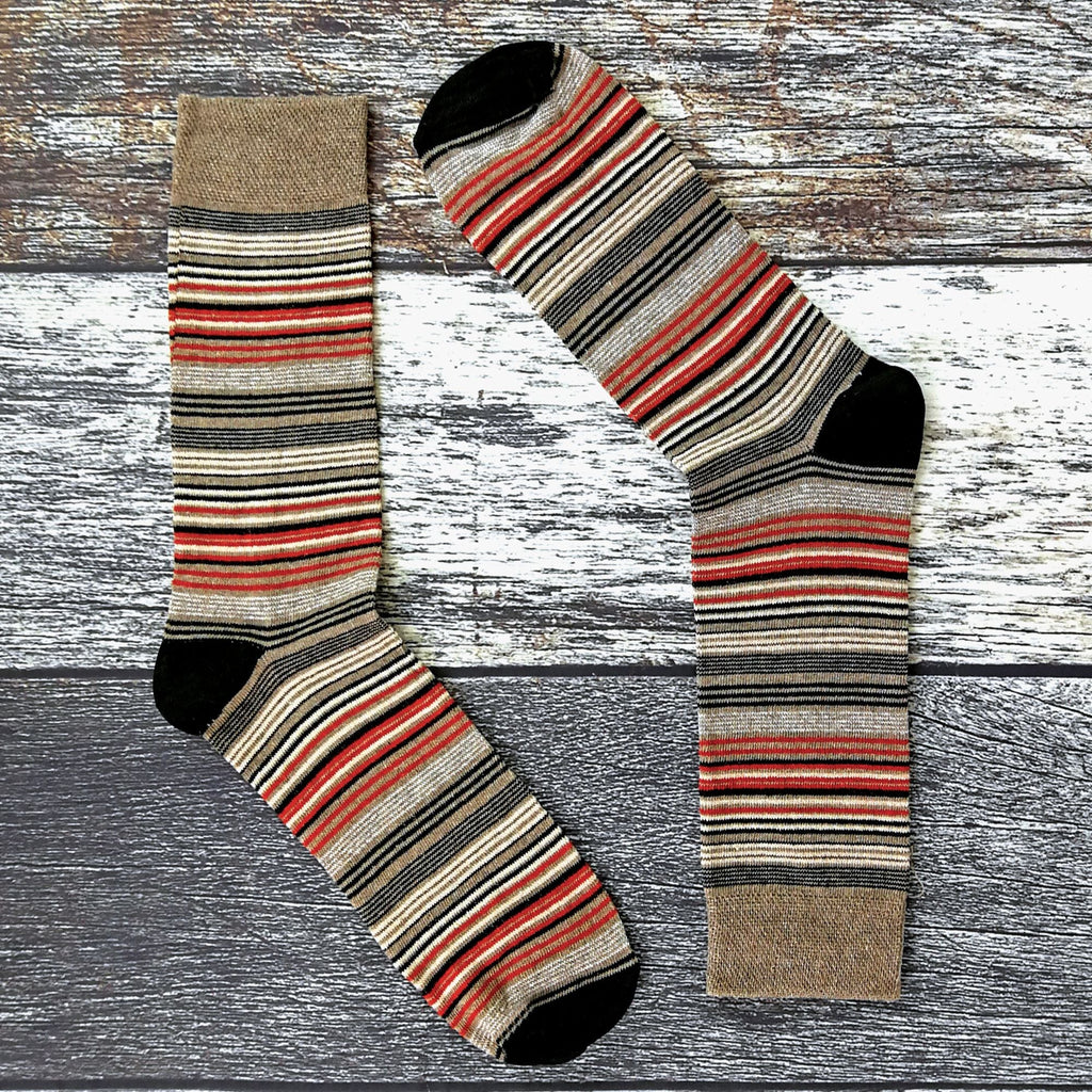 Sock Snob 6 Pack Mens Colourful Striped Patterned Dress Cotton Socks