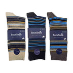 Sock Snob 6 Pack Mens Colourful Striped Patterned Dress Cotton Socks