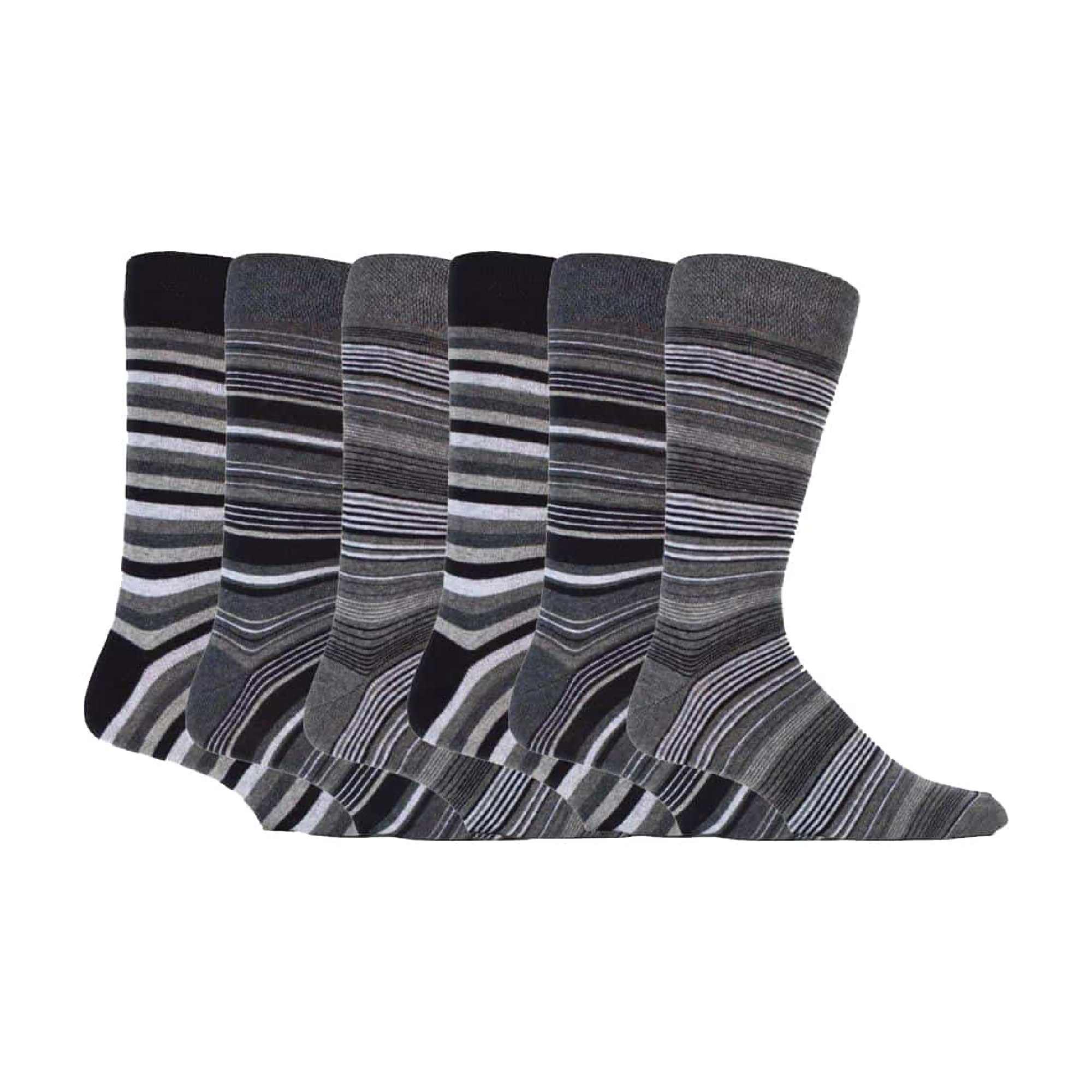 Sock Snob 6 Pack Mens Colourful Striped Patterned Dress Cotton Socks