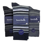 Sock Snob 6 Pack Mens Colourful Striped Patterned Dress Cotton Socks