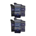 Sock Snob 12 Pair Mens Colourful Cotton Striped Patterned Dress Socks