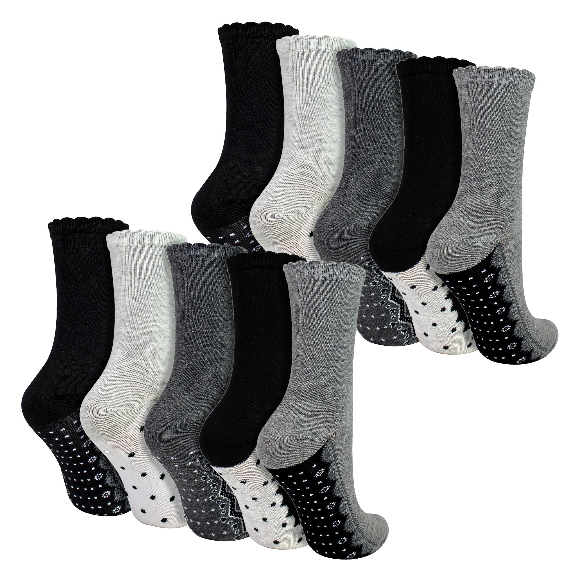 Sock Snob 10 Pairs Womens Lace Effect Footbed Socks
