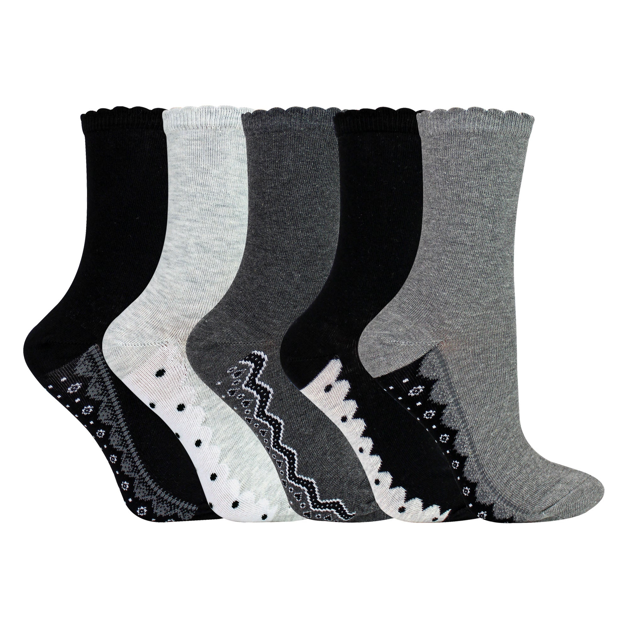 Sock Snob 5 Pairs Womens Lace Effect Footbed Socks