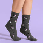 Sock Snob 10 Pairs Womens Dog Patterned Socks - Soft Cotton Rich Fun Dog Design Socks