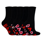 Sock Snob 10 Pairs Womens Poppy Footbed Socks - Soft Cotton Rich Floral Everyday Socks