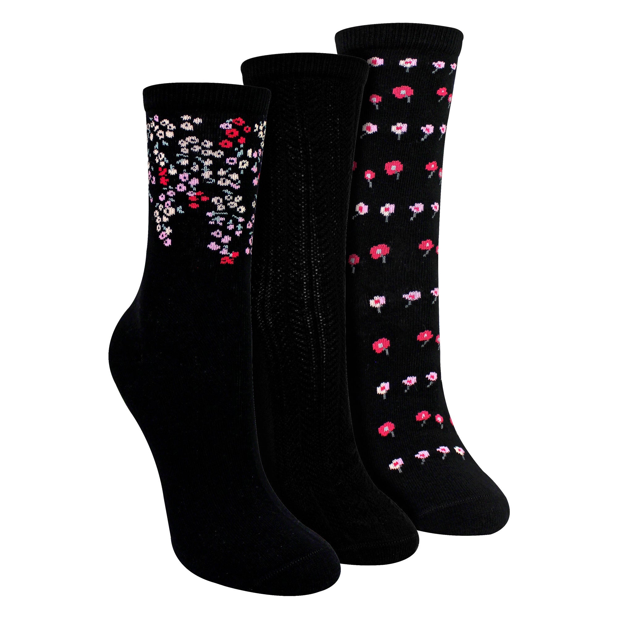 Sock Snob 3 Pairs Womens Floral Pattern Socks