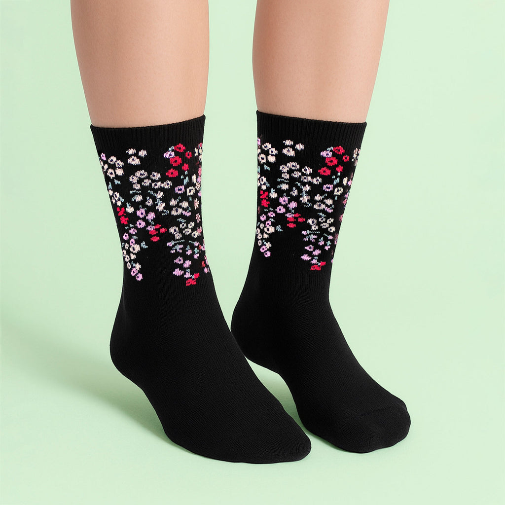 Sock Snob 3 Pairs Womens Floral Pattern Socks