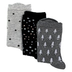 Sock Snob 3 Pairs Womens Stars and Trees Patterned Socks