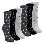 Sock Snob 6 Pairs Womens Stars and Trees Patterned Socks